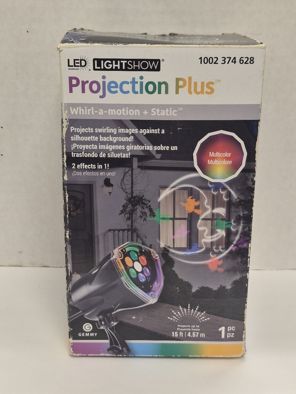 Halloween LED Projection Plus Whirl a Motion + Static Multi Color Moon & Witch